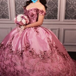 Elegant Pink Floral Teen Dress